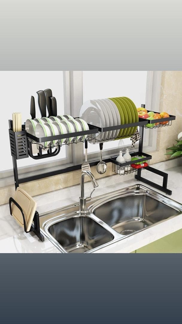 over-the-sink dish drying rack.