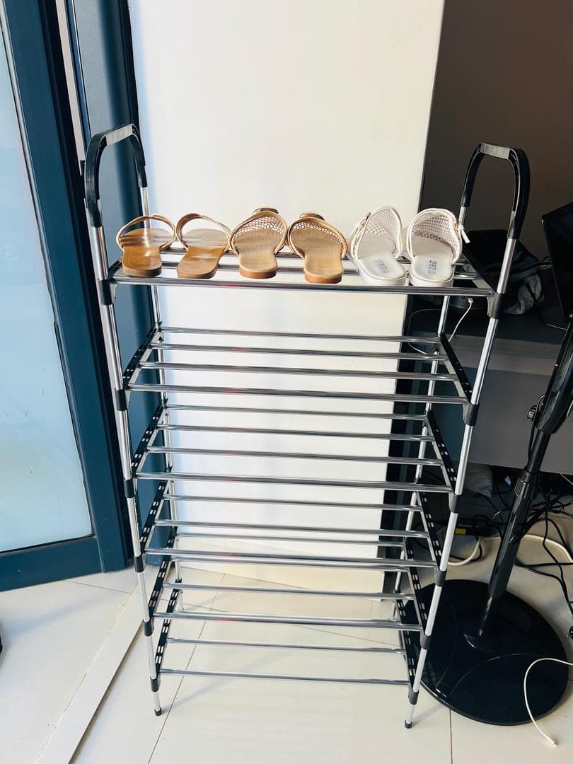 6-tier portable metal shoe rack image 1