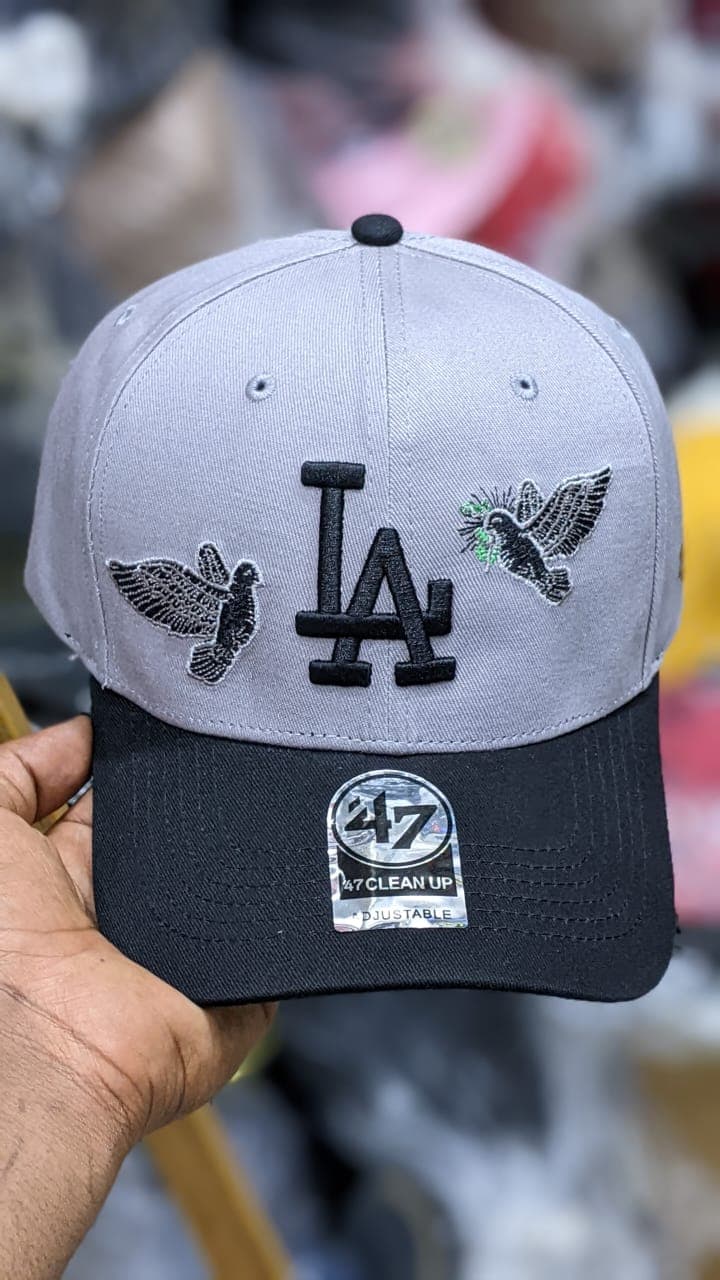 47 Brand Los Angeles Dodgers logos and peace doves.