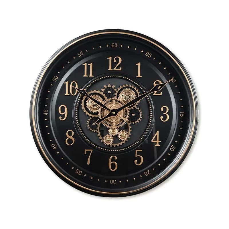 industrial-style black wall clock