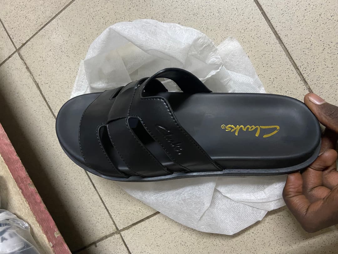 black Clarks sandals