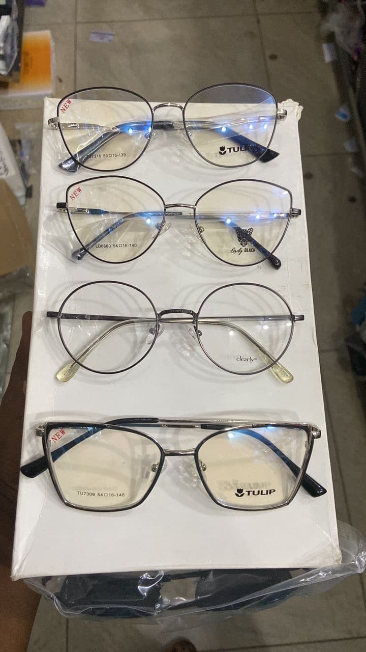 silver-toned Tulip-brand glasses