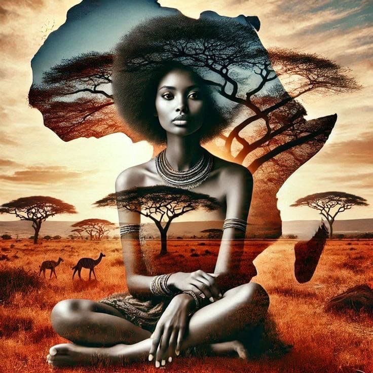 Art African woman silhouette