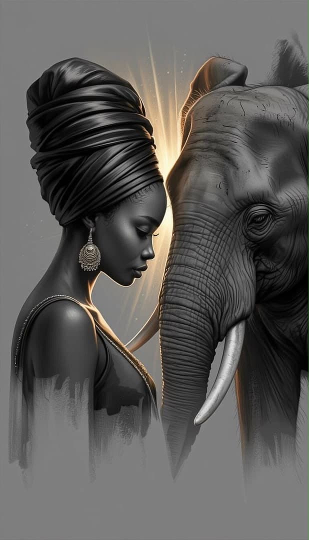 Fil Ve Afrika Kadını image 1