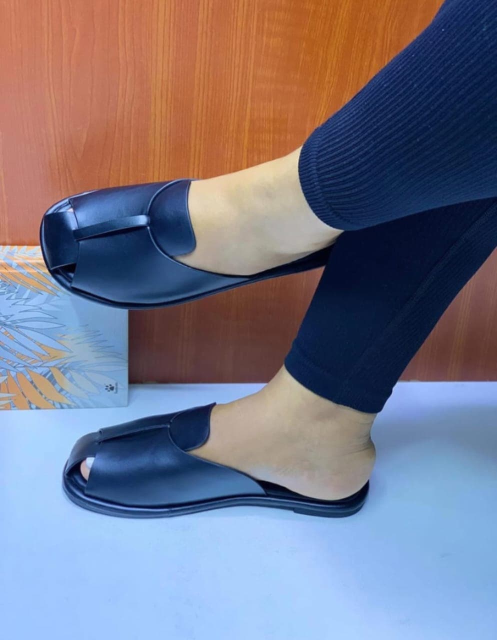 peep-toe mules image 1