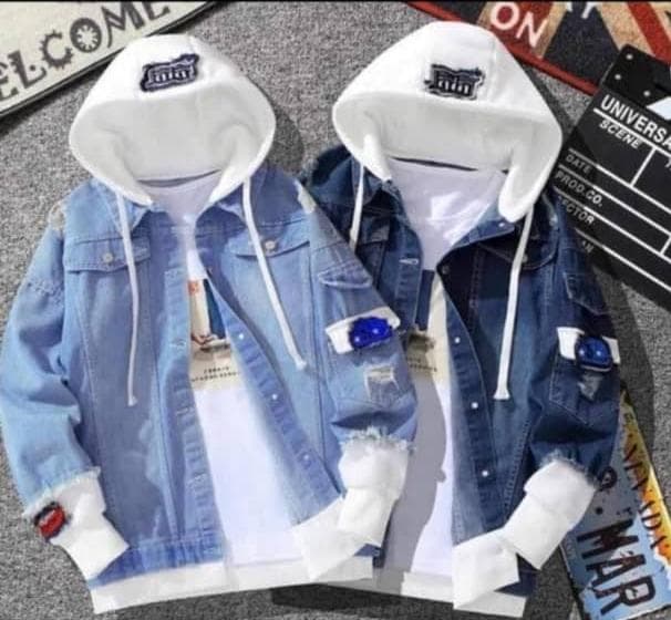 hip-hop streetwear hooded denim jackets image 1