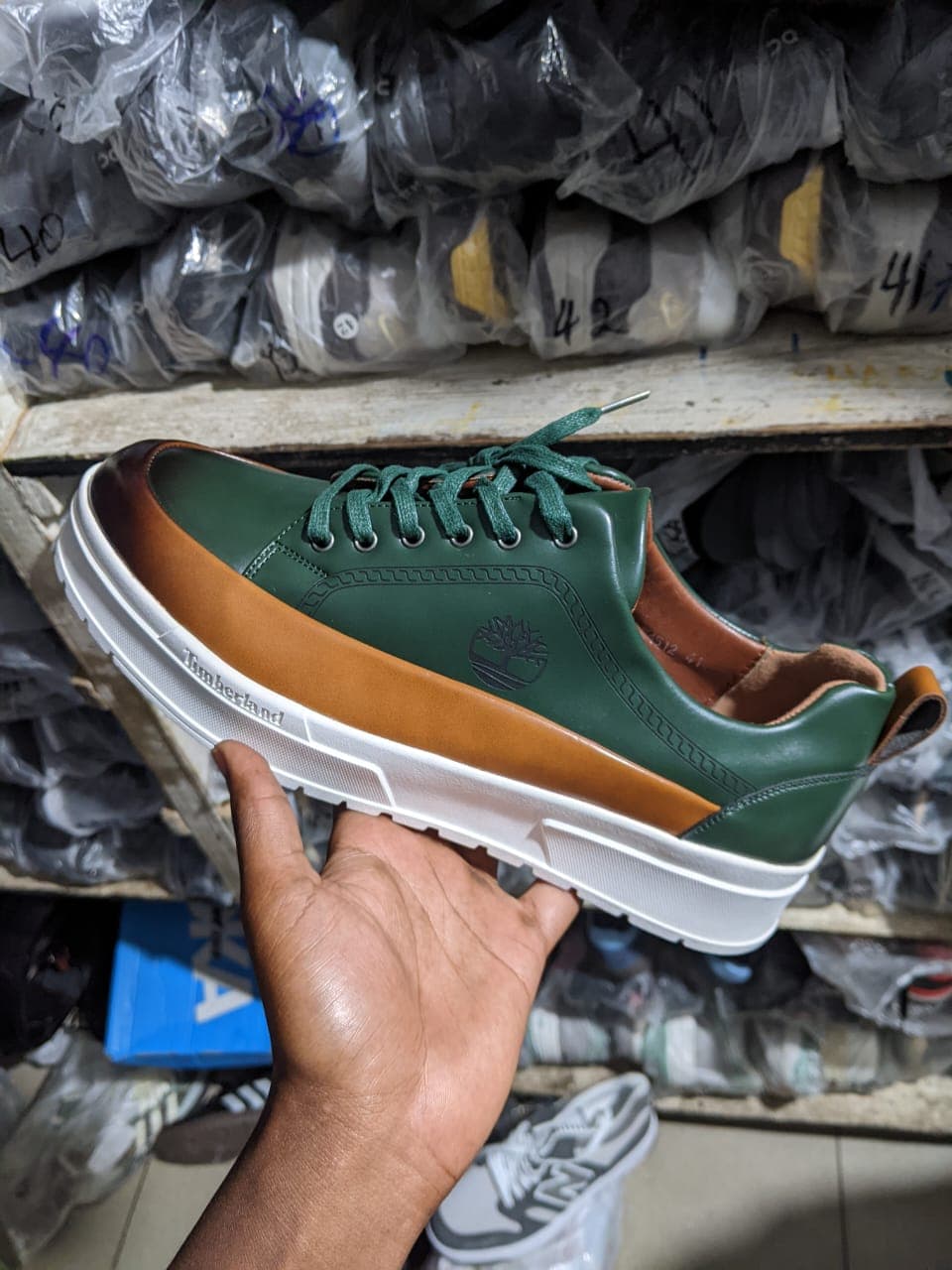 Timberland two-tone leather casual sneakers image 1